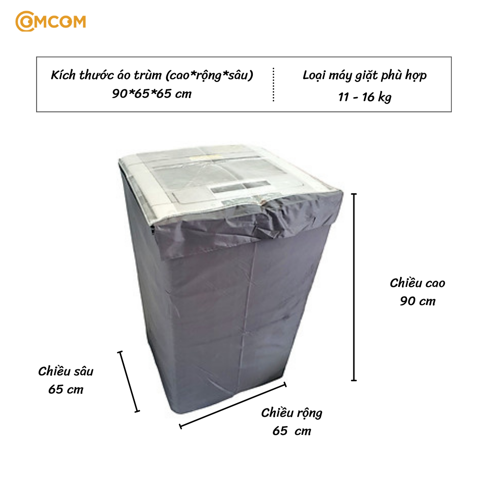 Áo trùm máy giặt vải bạt cao cấp