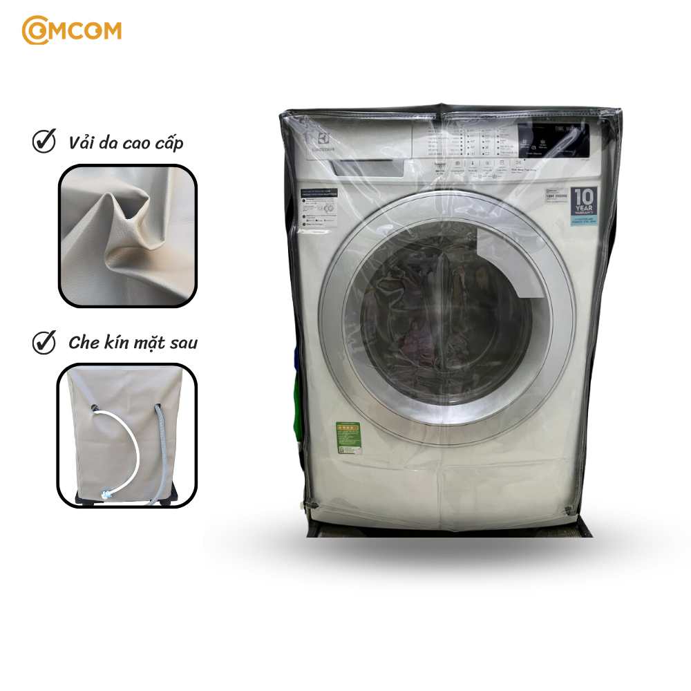 Áo trùm máy giặt cửa trước vải da cao cấp