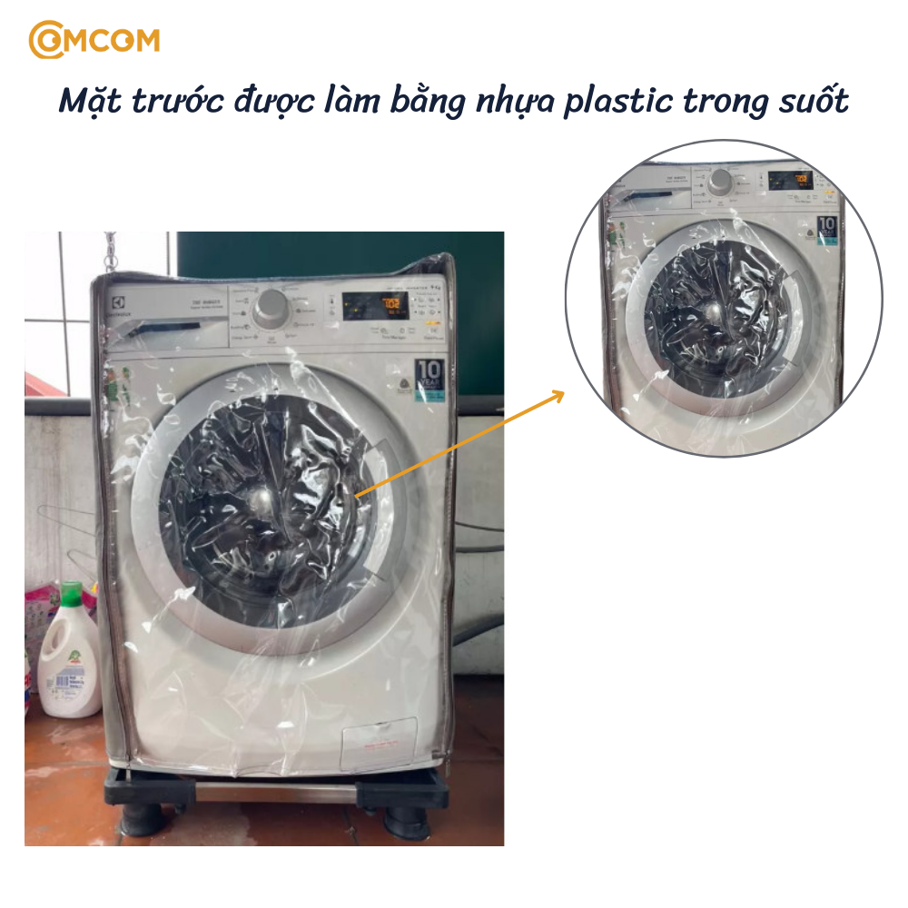 Áo trùm máy giặt cửa trước vải da cao cấp